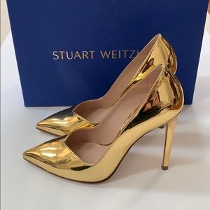 Stuart Weitzman Mirror Anny 105 GOLD from Saks